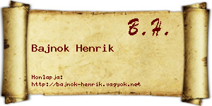Bajnok Henrik névjegykártya